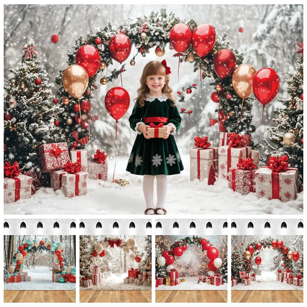 Winter Christmas Photography Backdrop Arch Balloons Xmas Tree Gift Outdoor Snow Scenery Baby Kids Portrait Photoshoot Background
Winter Christmas Photography Backdrop Arch Balloons Xmas Tree Gift Outdoor Snow Scenery Baby Kids Portrait Photoshoot Background