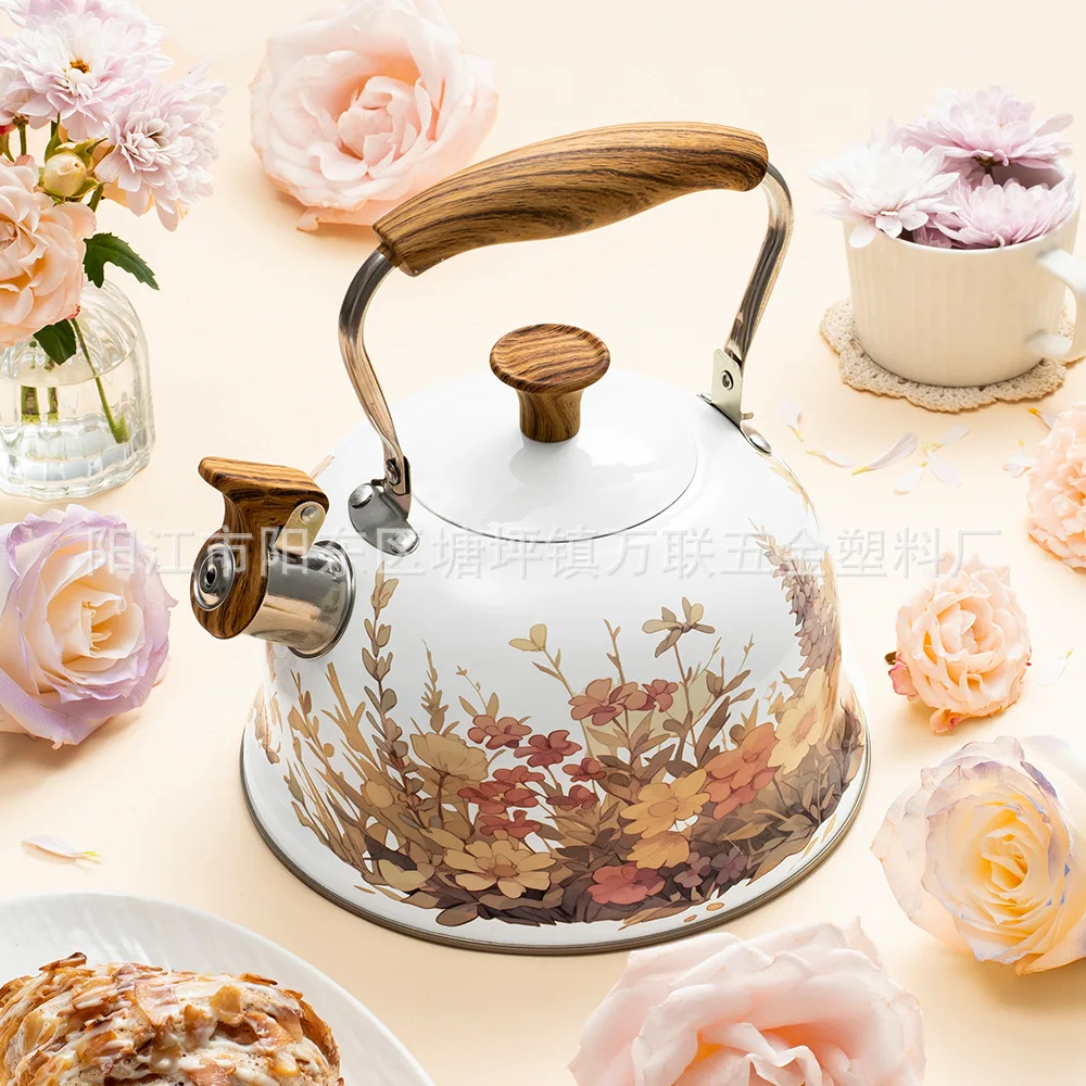 HXL flower pastoral whistle pot kitchenware beige 3L outdoor kettle
HXL flower pastoral whistle pot kitchenware beige 3L outdoor kettle