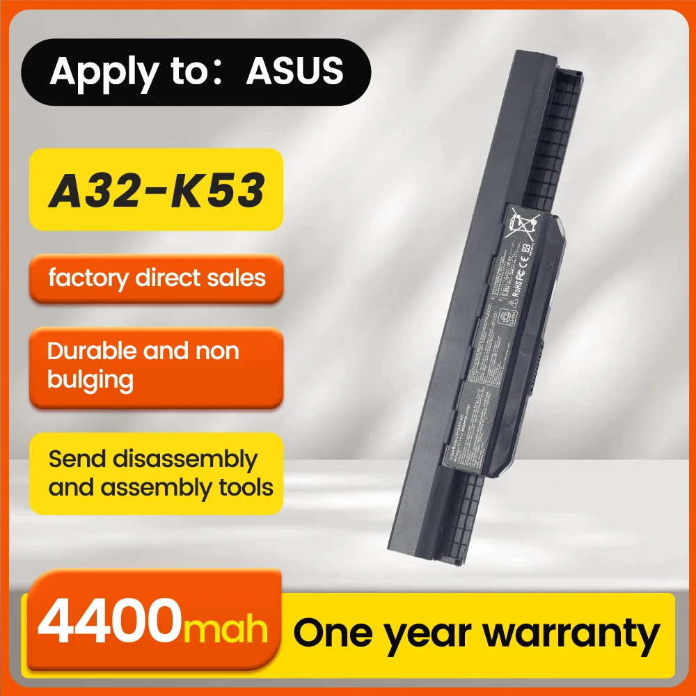 BNN New Laptop Battery for ASUS X54C X54H X54HR X54HY X54L X54LY Laptop A41-K53 A32-K53 6 Cells K53
BNN New Laptop Battery for ASUS X54C X54H X54HR X54HY X54L X54LY Laptop A41-K53 A32-K53 6 Cells K53