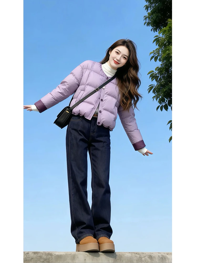 Winter Fashion Thickened round Neck Pure Color down Cotton Jacket Women's Warm Casual Outerwear Korean Style Loose Fit Coat
Winter Fashion Thickened round Neck Pure Color down Cotton Jacket Women's Warm Casual Outerwear Korean Style Loose Fit Coat