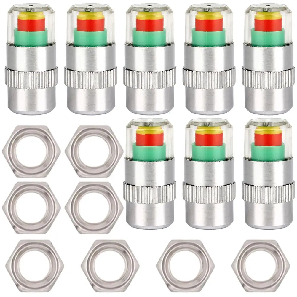Tire Pressure Monitor Caps Stainless Steel Copper PC Durable Indicator Valve Green Yellow Red Anti Theft Monitoring
Tire Pressure Monitor Caps Stainless Steel Copper PC Durable Indicator Valve Green Yellow Red Anti Theft Monitoring