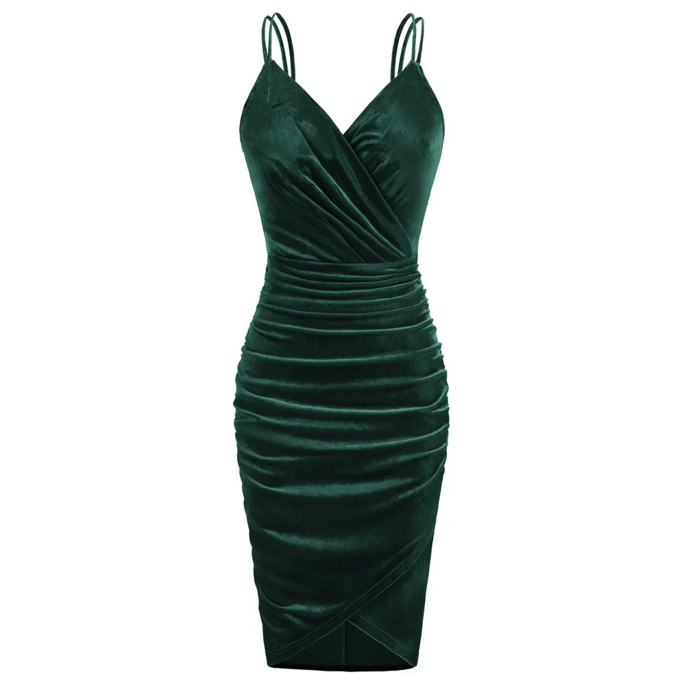 GRACE KARIN Women's Sexy Velvet Ruched Party Club Dress Spaghetti Straps Wrap V-Neck Bodycon Dress Sleeveless Solid V Neck Dress
GRACE KARIN Women's Sexy Velvet Ruched Party Club Dress Spaghetti Straps Wrap V-Neck Bodycon Dress Sleeveless Solid V Neck Dress