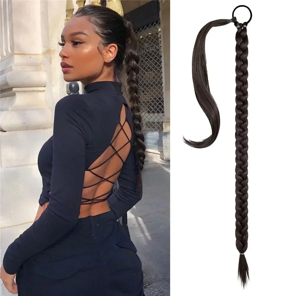 80cm Long Synthetic Ponytail Hair Extensions Braided with Rubber Band Natural Blonde Black for Women Hairpiece Rubber Band
80cm Long Synthetic Ponytail Hair Extensions Braided with Rubber Band Natural Blonde Black for Women Hairpiece Rubber Band