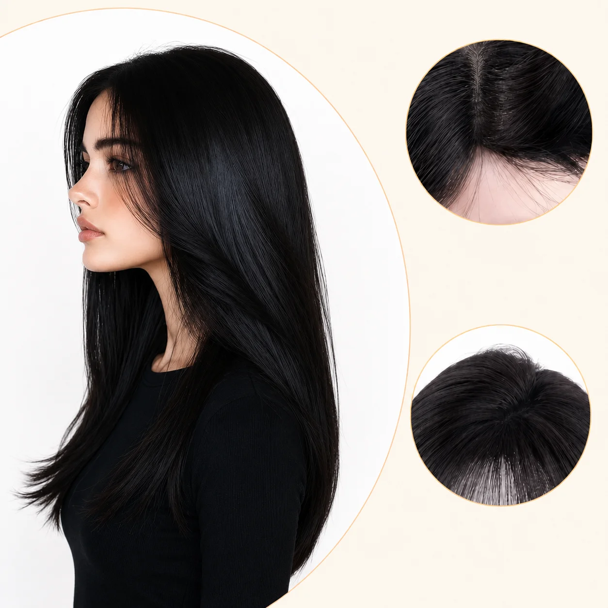 Natural Black Silk Base Glueless Wigs 100% Original Vietnamese Raw Human Hair Pre Plucked Breathable Silk Top Wigs For Women
Natural Black Silk Base Glueless Wigs 100% Original Vietnamese Raw Human Hair Pre Plucked Breathable Silk Top Wigs For Women