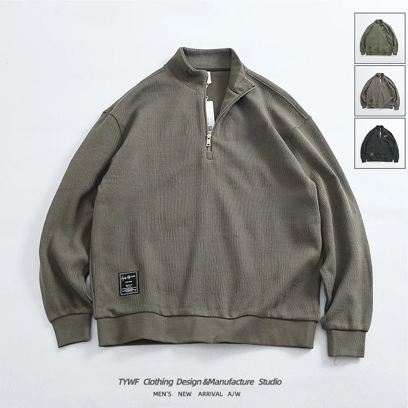 Trendy American Sle Zipper f Open Collar Knitted Sweatirt Men's Loose Large Size Stand Collar Jaet Autumn Winter
Trendy American Sle Zipper f Open Collar Knitted Sweatirt Men's Loose Large Size Stand Collar Jaet Autumn Winter