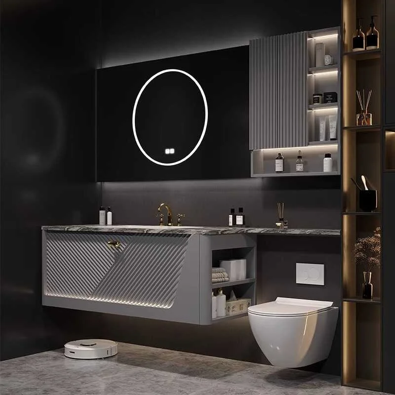 &c Modern Solid Wood Bathroom Cabinet Set with Integrated Granite Basin and Smart Mirror for Apartment and Hospital
&c Modern Solid Wood Bathroom Cabinet Set with Integrated Granite Basin and Smart Mirror for Apartment and Hospital
