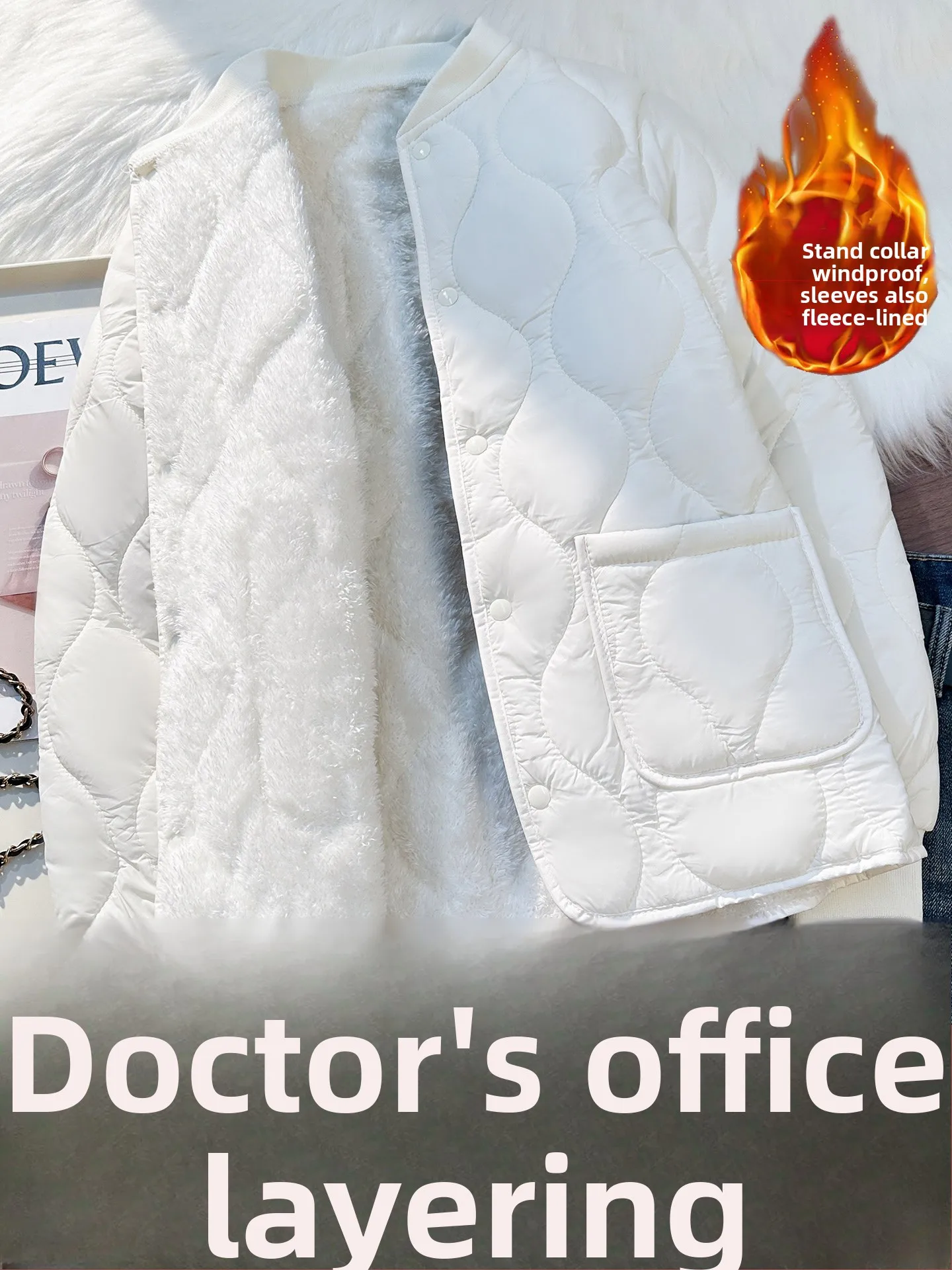 Fce Lined Cotton Jaet Women's Nurse Winter Coat Thiened Inner Vest Non-Magnetic Commute Sle ort Length Button Closure
Fce Lined Cotton Jaet Women's Nurse Winter Coat Thiened Inner Vest Non-Magnetic Commute Sle ort Length Button Closure