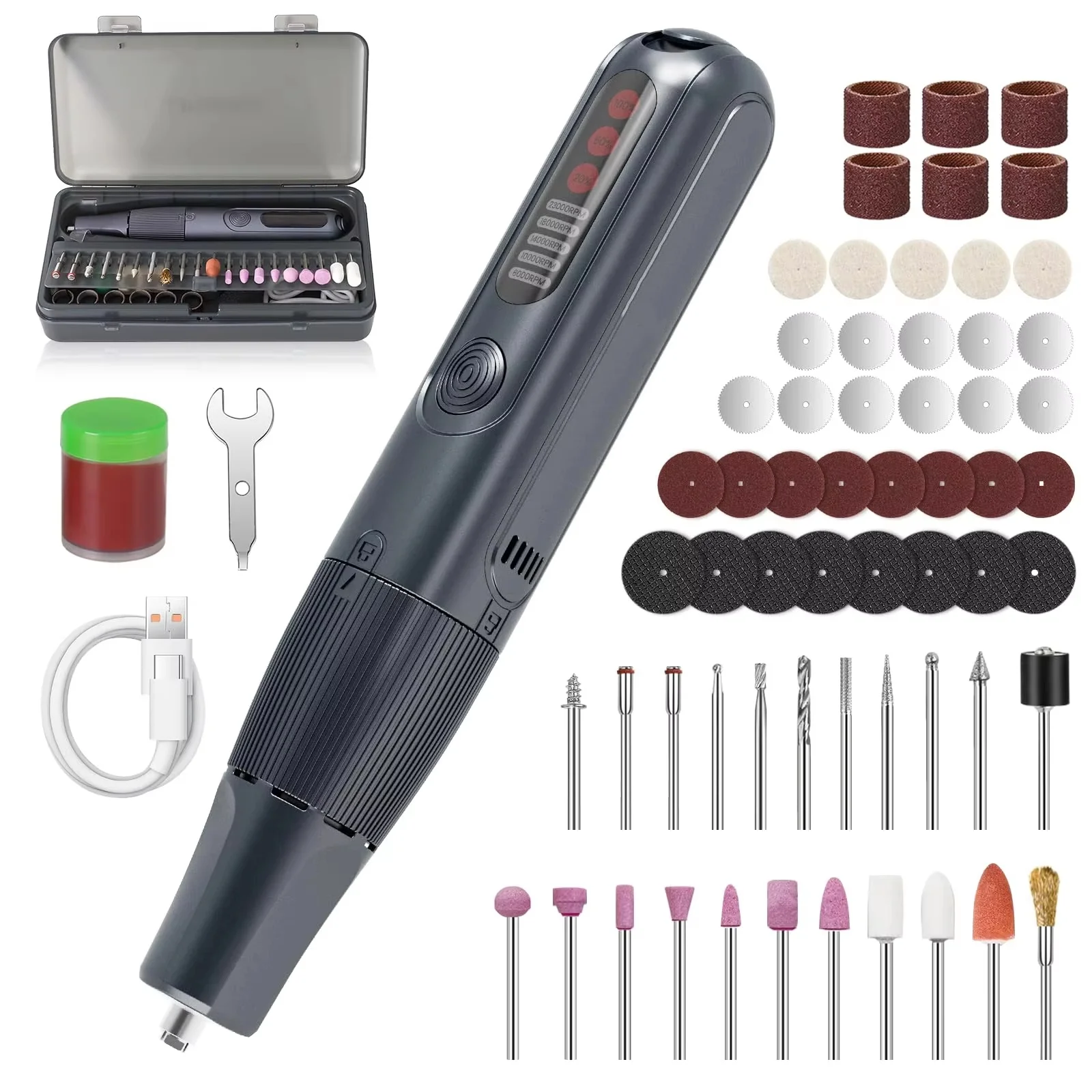 Creationspace Cordless Rotary Tool Kit 8V 5-Speed Rotary Tools with Digital Display & Auto-Lock Chuck for Drilling, Engraving
Creationspace Cordless Rotary Tool Kit 8V 5-Speed Rotary Tools with Digital Display & Auto-Lock Chuck for Drilling, Engraving