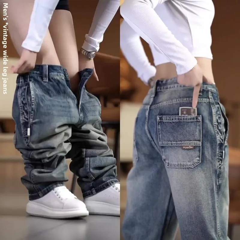 Мужские джинсы премиум-класса в стиле ретро, повседневные широкие брюки, модные осенне-зимние новинки, свободный прямой крой в американском стиле High Street
Мужские джинсы премиум-класса в стиле ретро, повседневные широкие брюки, модные осенне-зимние новинки, свободный прямой крой в американском стиле High Street