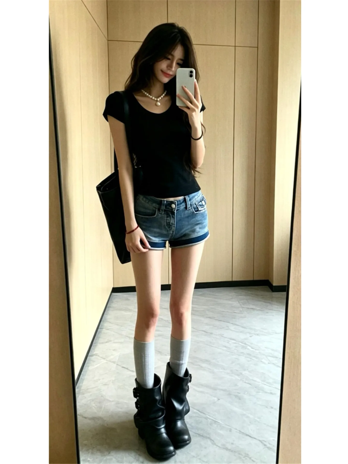 American Style Retro Hot Girl Low Waist Heavy Work Denim Shorts Women's Summer Slimming Design Buttock Embracing Hot Pants
American Style Retro Hot Girl Low Waist Heavy Work Denim Shorts Women's Summer Slimming Design Buttock Embracing Hot Pants
