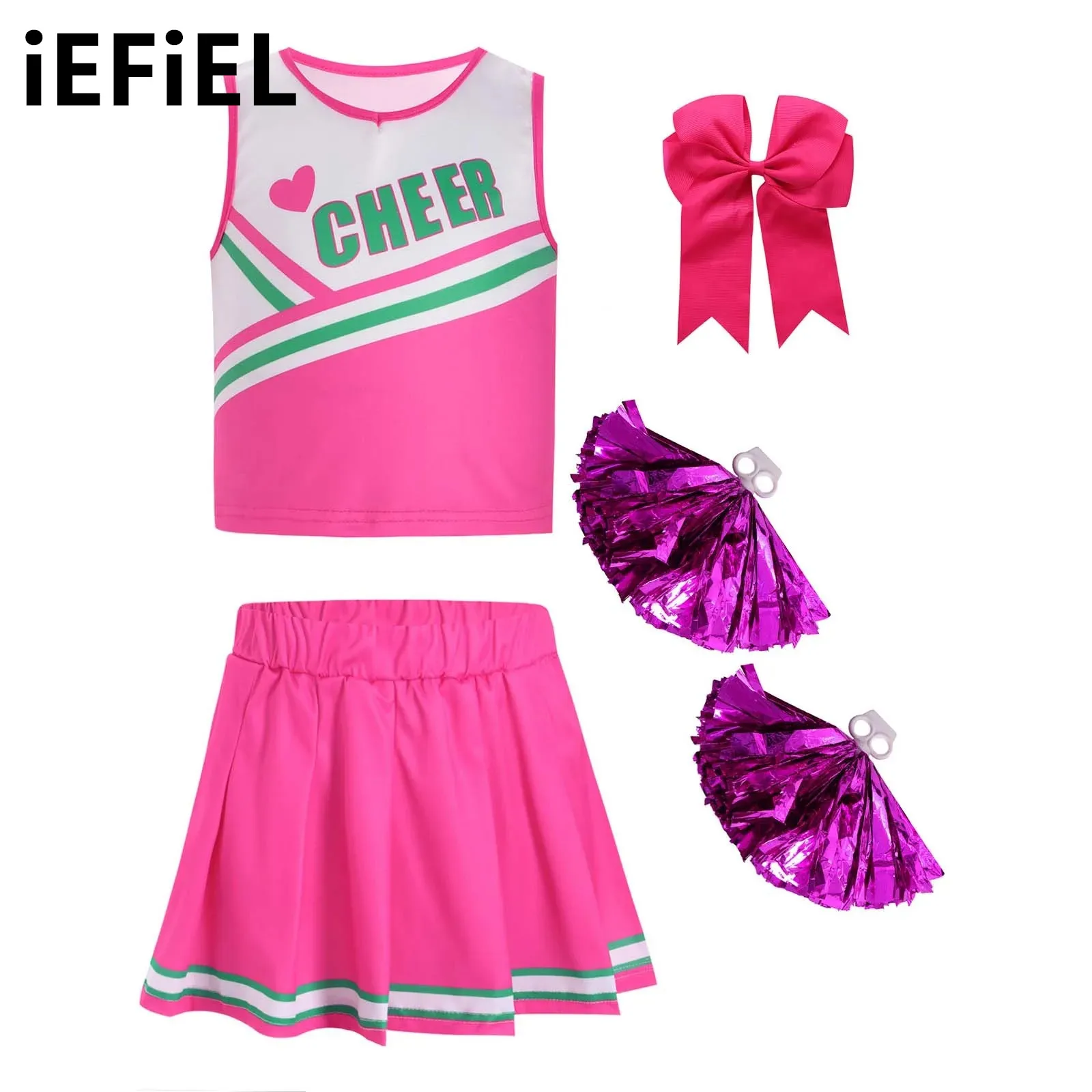 Kids Girls Letter Print Dance Sets Cheerleading Sleeveless Crop Top Ruffled Skirt 1Pc Bowknot Headwear 2Pcs Pompoms Hand Flowers
Kids Girls Letter Print Dance Sets Cheerleading Sleeveless Crop Top Ruffled Skirt 1Pc Bowknot Headwear 2Pcs Pompoms Hand Flowers