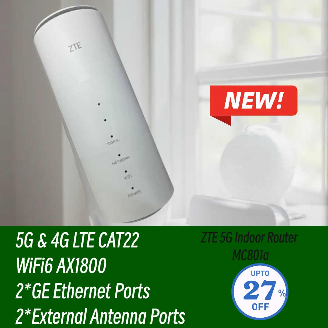 Original ZTE 5G WiFi 6 CPE Router MC801a SDX55 2.4/5GHz Dual Band AX1800 5G 4G LTE CAT22 Home Modem With Sim Card Slot
Original ZTE 5G WiFi 6 CPE Router MC801a SDX55 2.4/5GHz Dual Band AX1800 5G 4G LTE CAT22 Home Modem With Sim Card Slot
