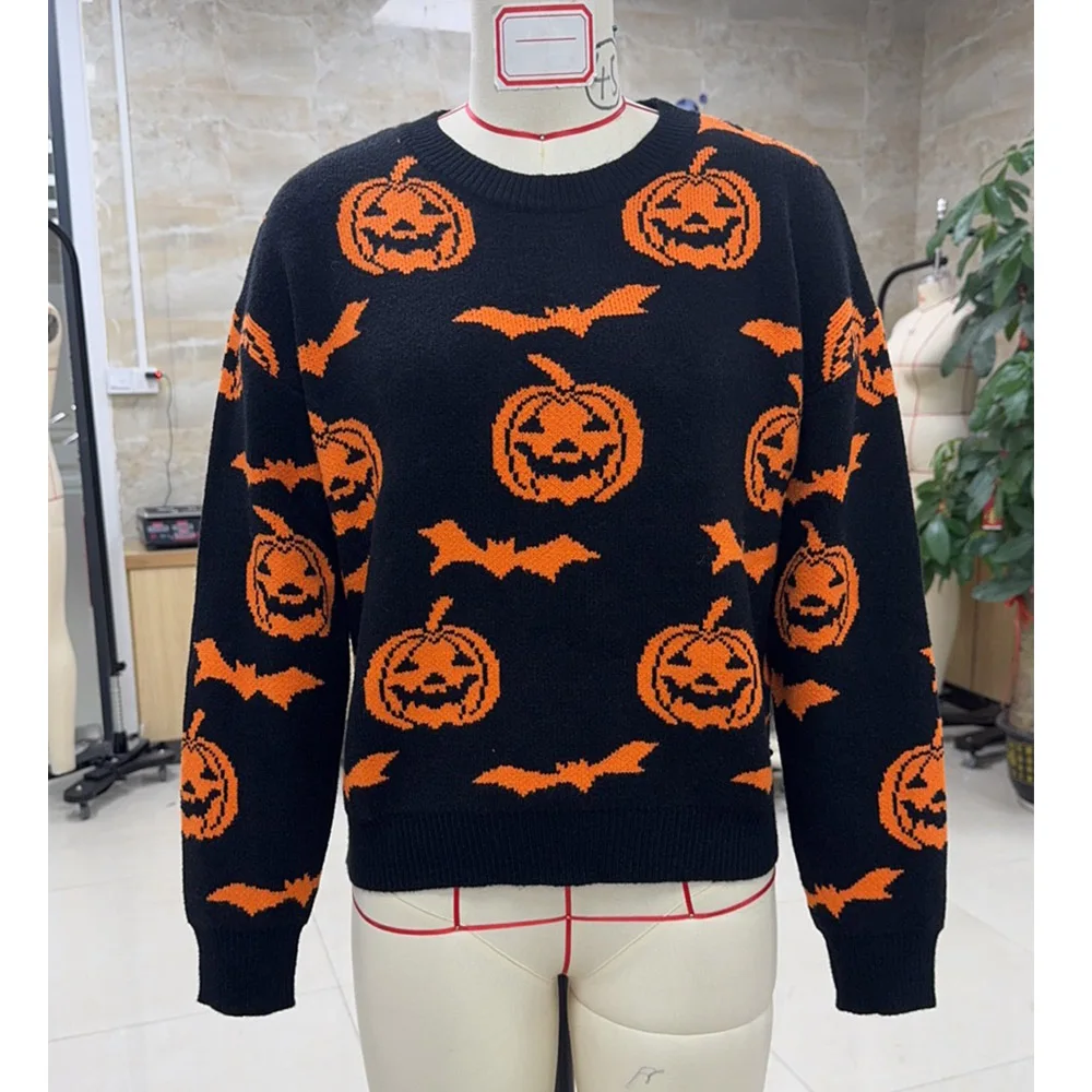 2025 Women Autumn Winter Gothic Pumpkin Print Sweaters Vintage Harajuku Long Sleeve Pullover Loose Warm Sweater Tops
2025 Women Autumn Winter Gothic Pumpkin Print Sweaters Vintage Harajuku Long Sleeve Pullover Loose Warm Sweater Tops