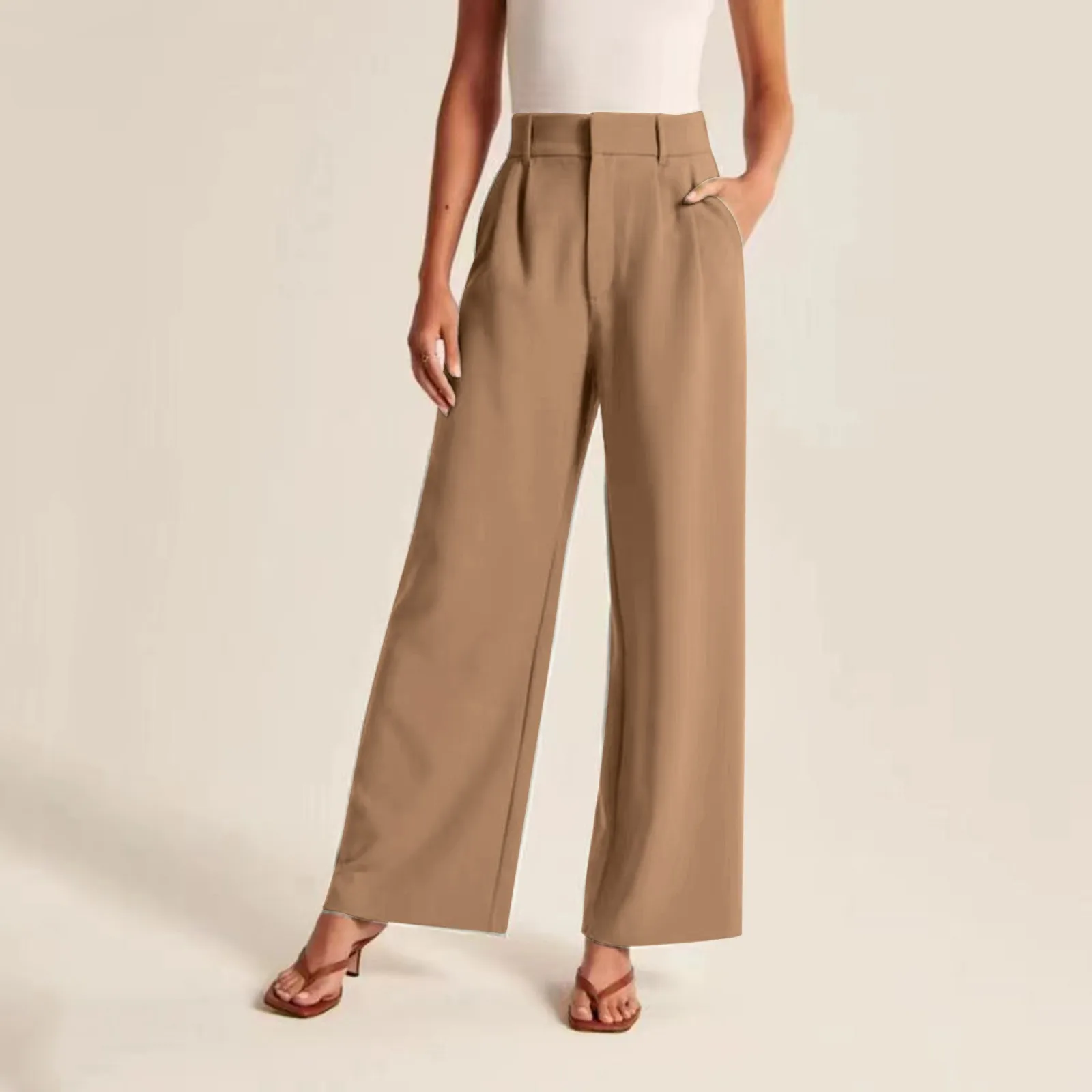 New Loose Women Wide Leg Pants Real Pocket Office Lady Trousers Casual Suit Pants Business Office Ladies Wide Leg Pants 2024
New Loose Women Wide Leg Pants Real Pocket Office Lady Trousers Casual Suit Pants Business Office Ladies Wide Leg Pants 2024