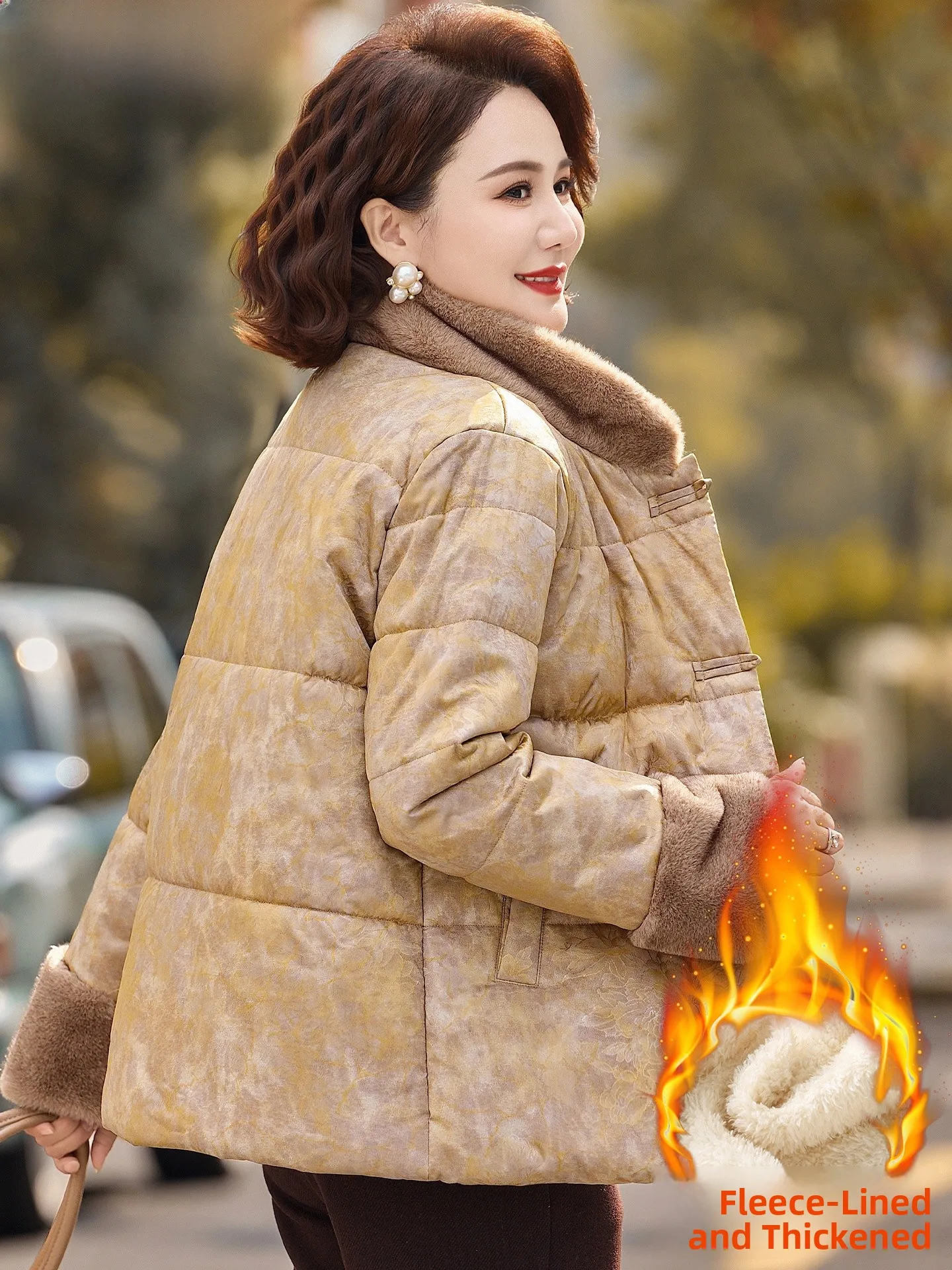 Thiened Fce Winter Outerwear for Middle-Aged Women Traditional Chinese Sle Cotton Jaet Stand Collar Zipper Closure
Thiened Fce Winter Outerwear for Middle-Aged Women Traditional Chinese Sle Cotton Jaet Stand Collar Zipper Closure
