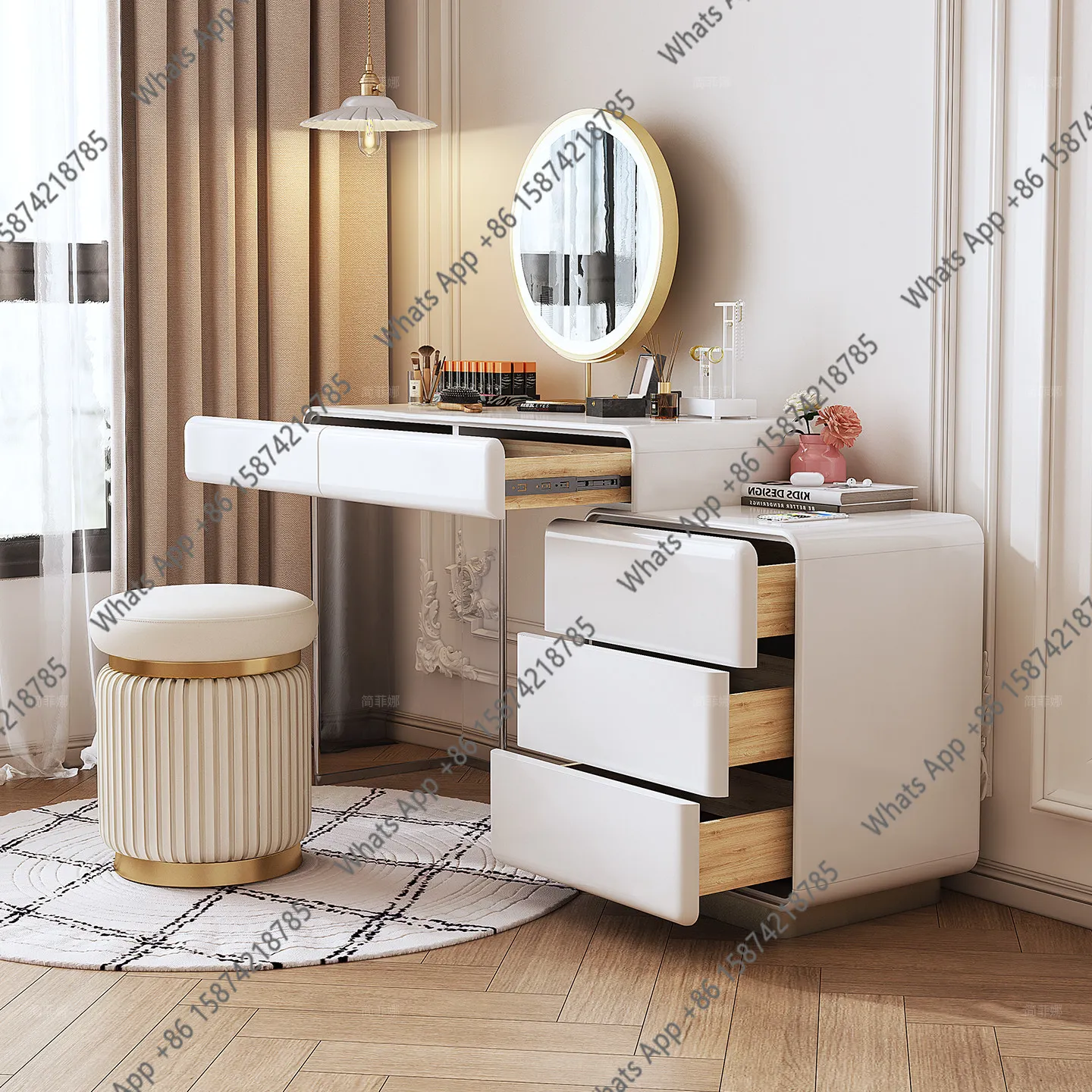 Mn Solid Wood Dresser French Retractable Makeup Table, White Drawers, Chest Of Drawers, Integrated Makeup Table
Mn Solid Wood Dresser French Retractable Makeup Table, White Drawers, Chest Of Drawers, Integrated Makeup Table