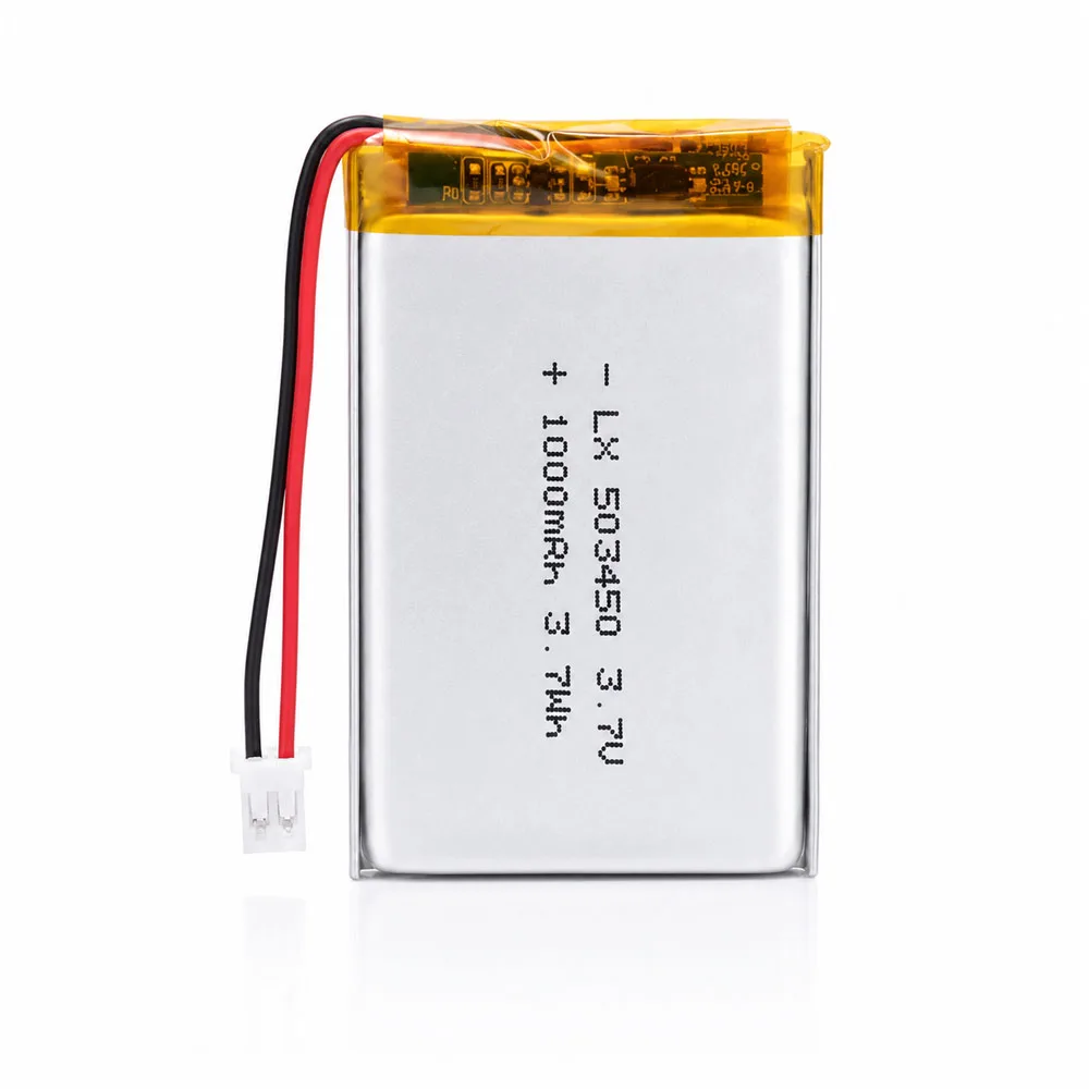 503450/523450 Polymer Lithium Battery 3.7V 1000mAh, Suitable for GPS Smartphones, MP5 Intercoms, PS4 Smartwatches, Bluetooth
503450/523450 Polymer Lithium Battery 3.7V 1000mAh, Suitable for GPS Smartphones, MP5 Intercoms, PS4 Smartwatches, Bluetooth