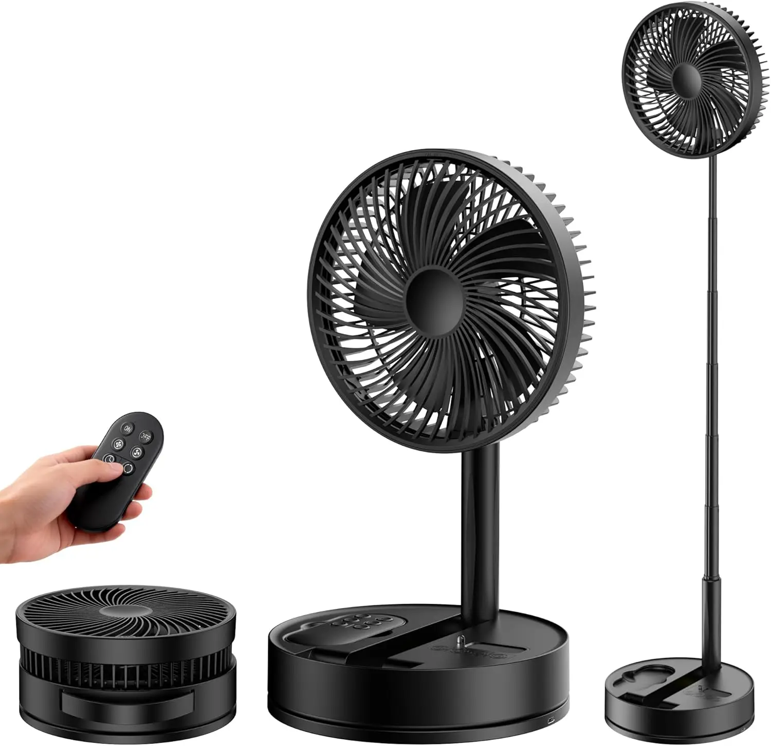 Portable Rechargeable Fan with 8000mAh Battery, Remote Control, Quiet Operation for Home Office Travel
Portable Rechargeable Fan with 8000mAh Battery, Remote Control, Quiet Operation for Home Office Travel