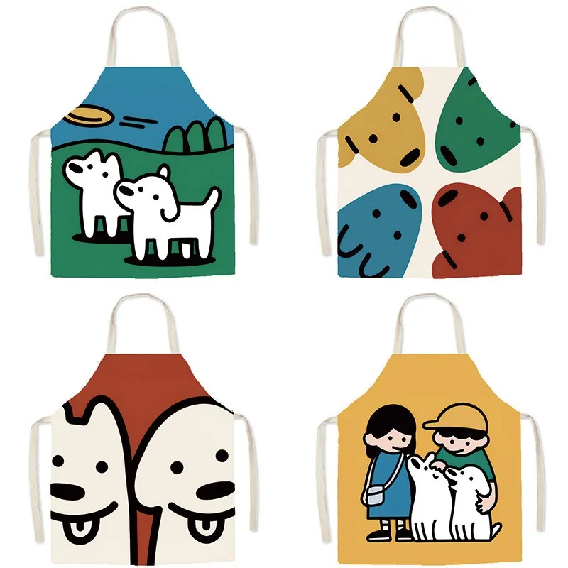 Korean Style Doodle Dog Cotton Linen Apron One-Piece for Home Kitchen Housework Cleaning Bib Cute Puppy Pattern Chef Pinafore
Korean Style Doodle Dog Cotton Linen Apron One-Piece for Home Kitchen Housework Cleaning Bib Cute Puppy Pattern Chef Pinafore