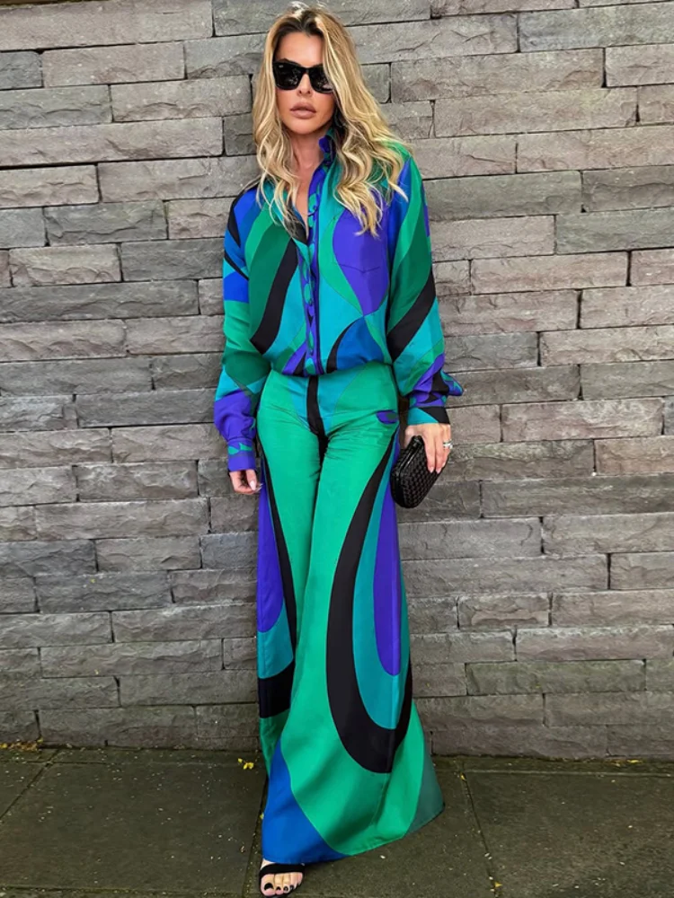 Abstract Print Shirt Wide Leg Pants Set Button-Down Blouse 2026 Summer Chic Inspired Casual Streetwear Vacation Women Outfit
Abstract Print Shirt Wide Leg Pants Set Button-Down Blouse 2026 Summer Chic Inspired Casual Streetwear Vacation Women Outfit