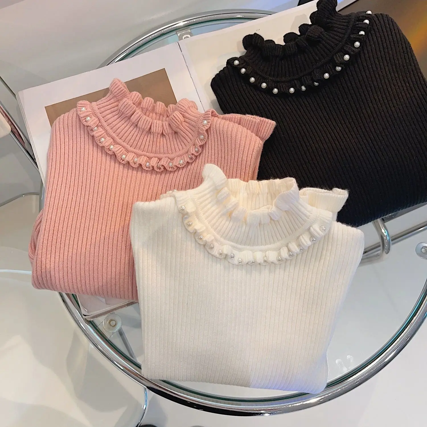 Girls Kids Princess Birthday Party Tops Children Clothing 2025 Baby Girl Beaded Ruffles Collar Sweaters Winter Clothes
Girls Kids Princess Birthday Party Tops Children Clothing 2025 Baby Girl Beaded Ruffles Collar Sweaters Winter Clothes