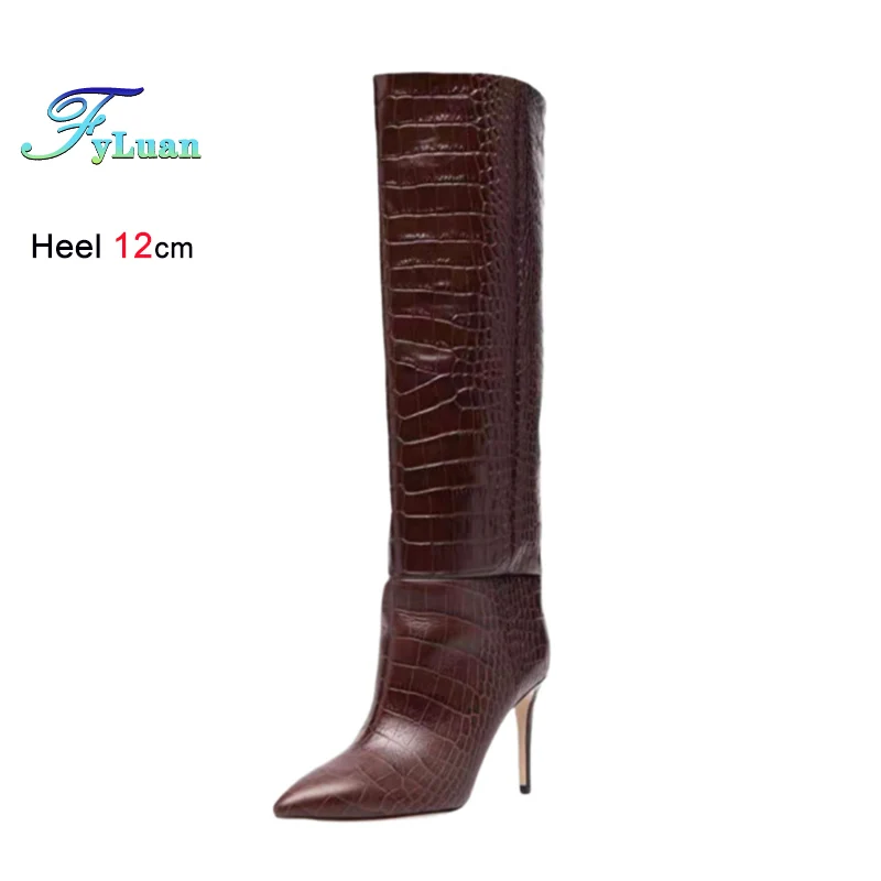 2026 Brown Sexy Knee-high Boots 12CM Stiletto Heels Stone Pattern Women Pointed Toe Wide Fit Boots Party Shoes Zapatos Mujer CD
2026 Brown Sexy Knee-high Boots 12CM Stiletto Heels Stone Pattern Women Pointed Toe Wide Fit Boots Party Shoes Zapatos Mujer CD