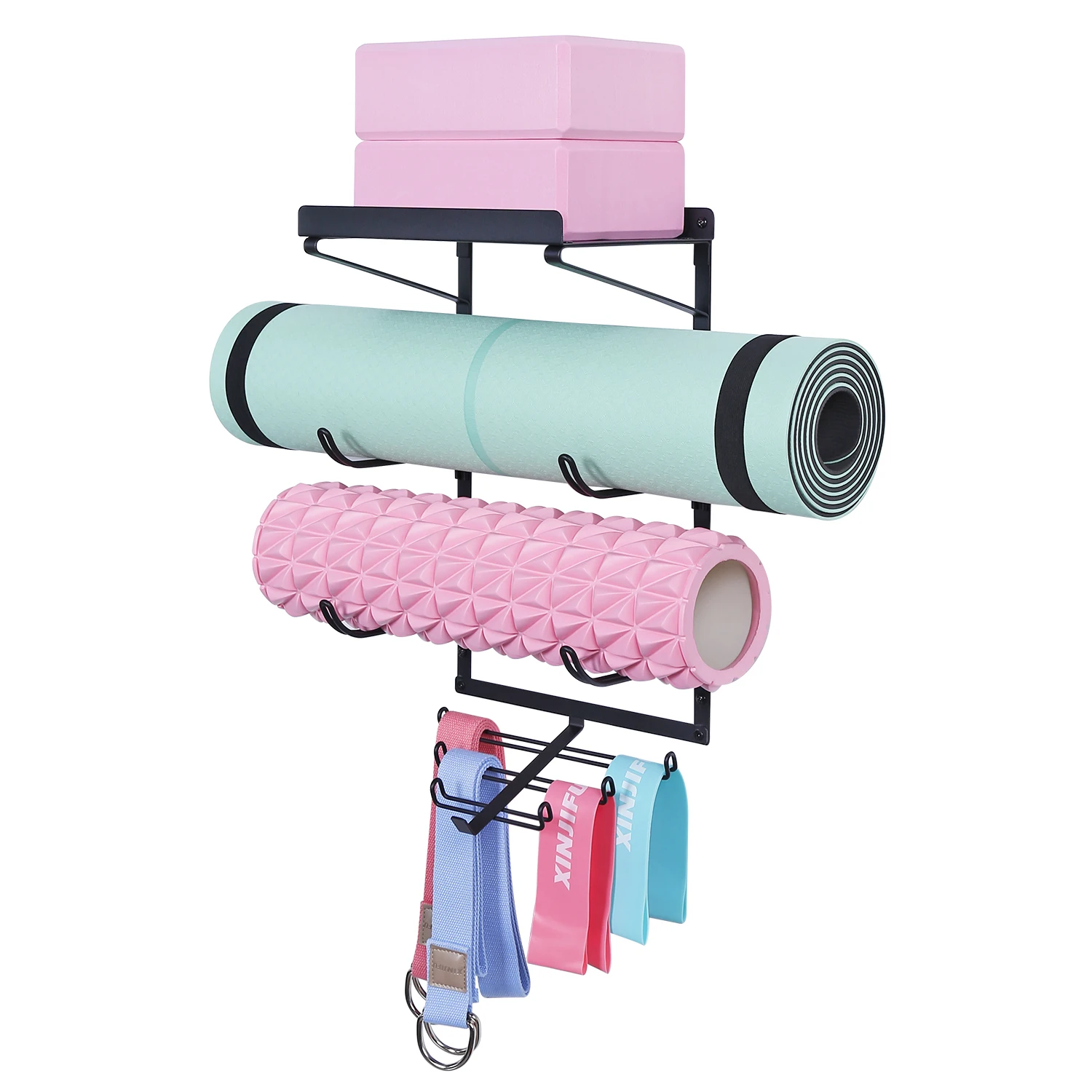 Yoga Mat Storage Holder Wall Mount Gym Equipment Rack with 7 Hooks for Hanging Foam Roller and Towel Home Gym Accessories
Yoga Mat Storage Holder Wall Mount Gym Equipment Rack with 7 Hooks for Hanging Foam Roller and Towel Home Gym Accessories