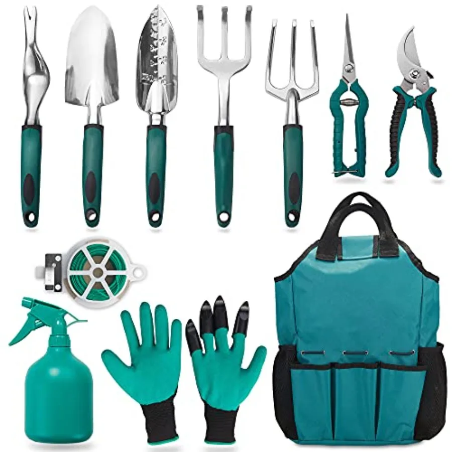 FiveJoy Garden Tool Set 11 PCS Aluminum Gardening Hand Tools with Tote Bag Ergonomic Handle Gift for Women Garden Starter Kit f
FiveJoy Garden Tool Set 11 PCS Aluminum Gardening Hand Tools with Tote Bag Ergonomic Handle Gift for Women Garden Starter Kit f
