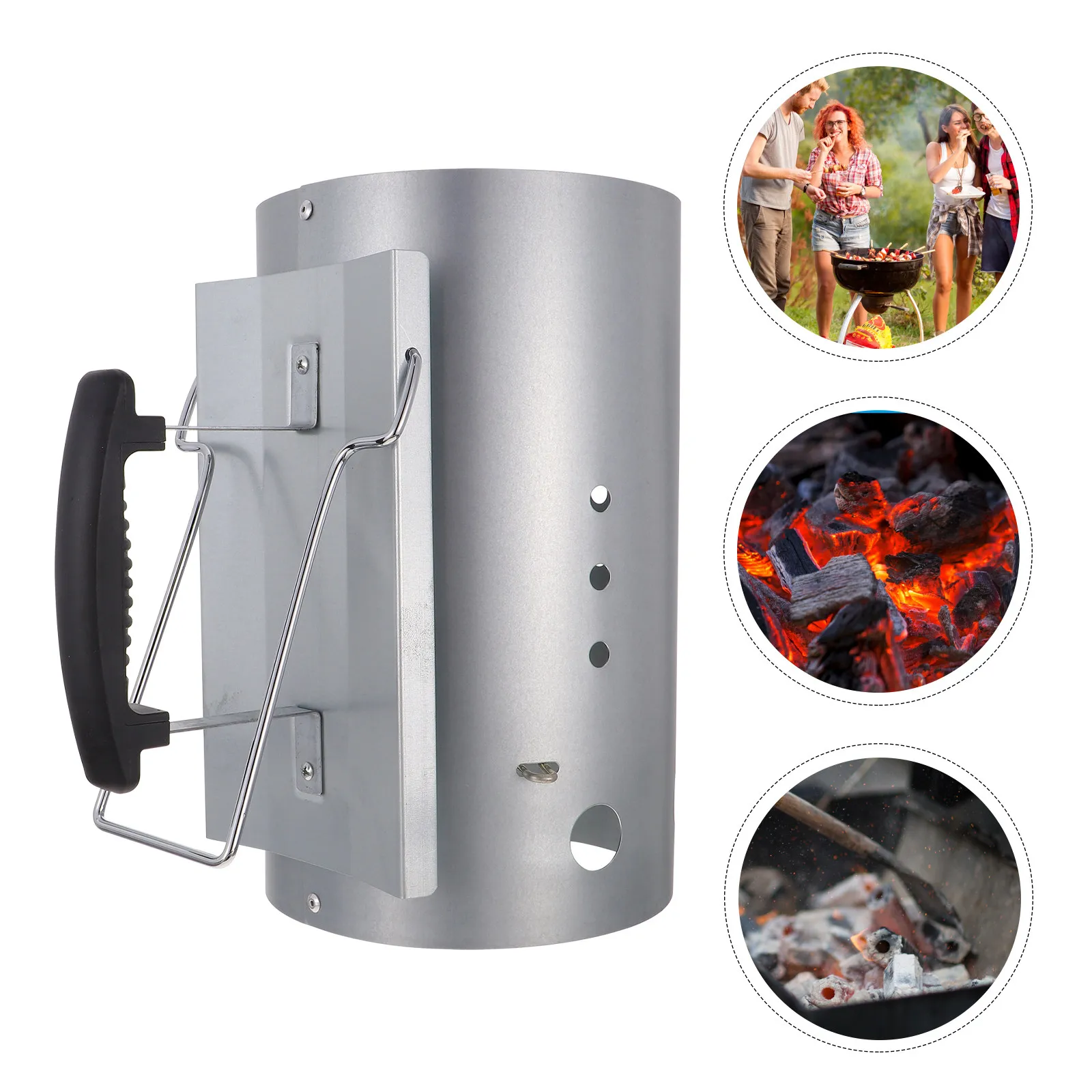 Starter Chimney Barrel with Nylon Heat-Insulated Handle for Outdoor Barbecue Grilling Fast Charcoal Ignition
Starter Chimney Barrel with Nylon Heat-Insulated Handle for Outdoor Barbecue Grilling Fast Charcoal Ignition