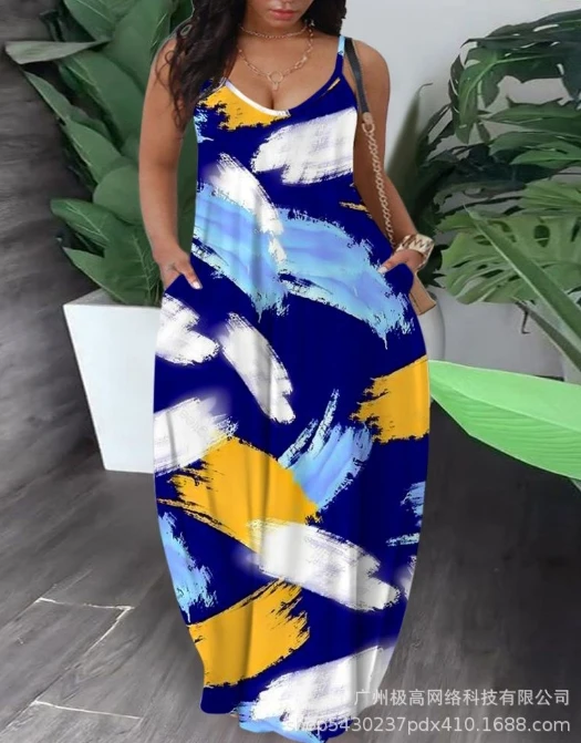 Women's Casual 2024 Spring Summer Latest Chic Plus Size Graffiti Print Sleeveless Pocket Maxi Dress Daily Vacation Long Skirt
Women's Casual 2024 Spring Summer Latest Chic Plus Size Graffiti Print Sleeveless Pocket Maxi Dress Daily Vacation Long Skirt