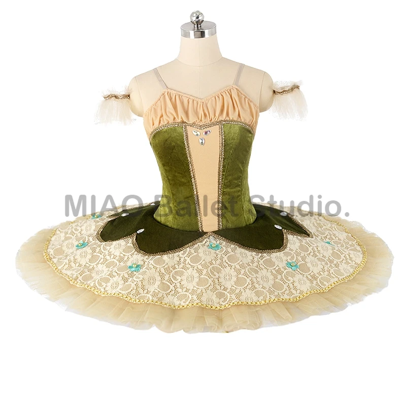 Velvet Moss green beige ballet tutu Professional ballet competition classical Tutu 11 layer Pancake performance costume 0465
Velvet Moss green beige ballet tutu Professional ballet competition classical Tutu 11 layer Pancake performance costume 0465