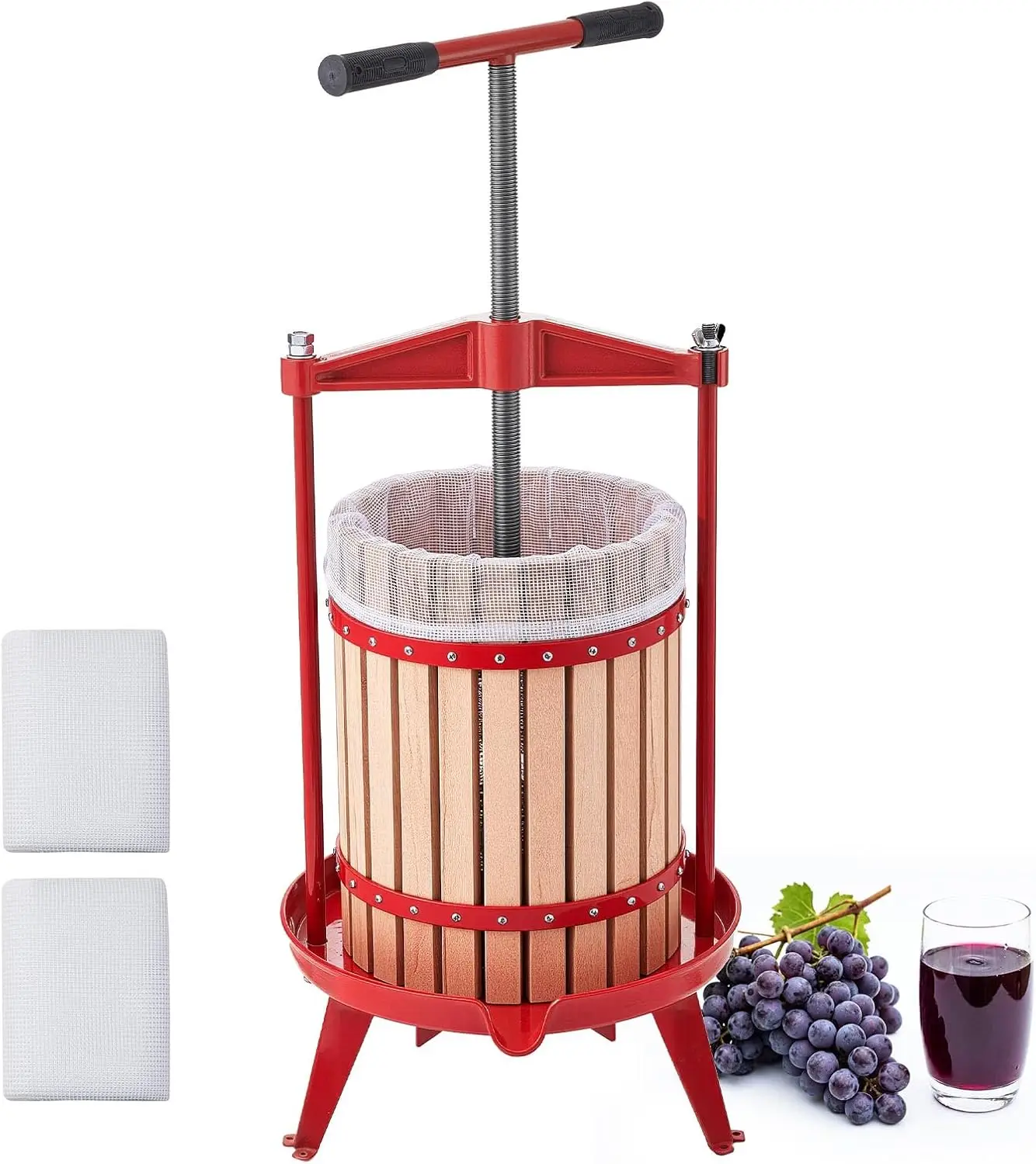 VEVOR Fruit Wine Press, 4.75Gal/18L Manual Juice Maker, Solid Beech Wood Basket, Vintage Traditional Juicer with 2 Filter Bags,
VEVOR Fruit Wine Press, 4.75Gal/18L Manual Juice Maker, Solid Beech Wood Basket, Vintage Traditional Juicer with 2 Filter Bags,