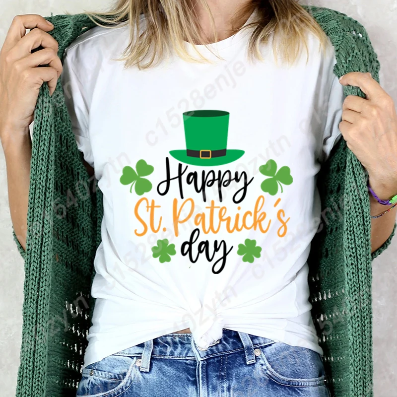 Happy St Patrick's Day Graphic T-Shirts Women Short Sleeve Round Neck Tee Shirt Casual Summer Tops Ladies Loose Solid Color Tees
Happy St Patrick's Day Graphic T-Shirts Women Short Sleeve Round Neck Tee Shirt Casual Summer Tops Ladies Loose Solid Color Tees