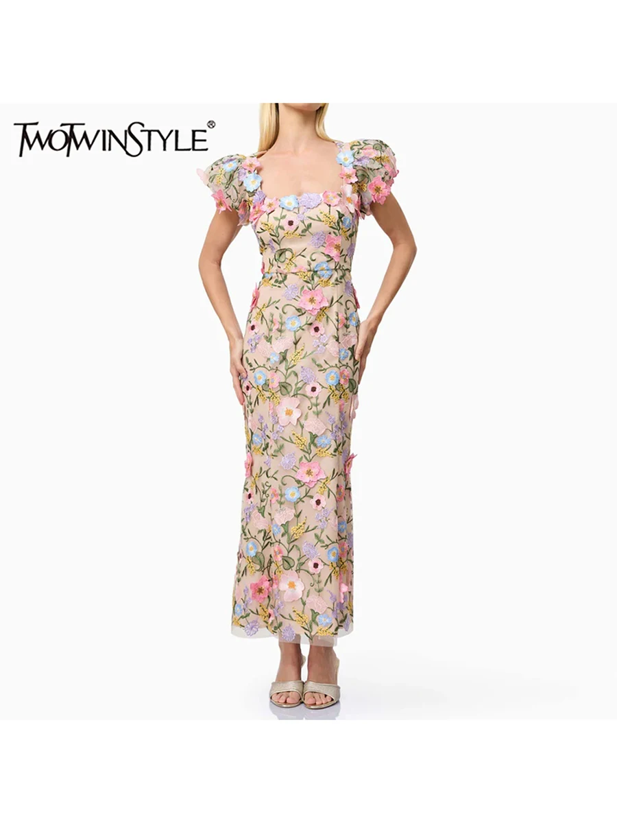 TWOTWINSTYLE Hit Color Spliced Appliques Slimming Dresses For Women Square Neck Sleeveless High Waist Temperament Dress Female
TWOTWINSTYLE Hit Color Spliced Appliques Slimming Dresses For Women Square Neck Sleeveless High Waist Temperament Dress Female