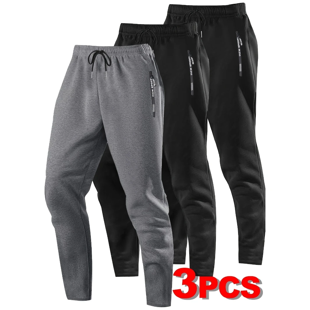 3pcs Men's & Unisex All-Season Breathable Jogger Pants with Elastic Waist & Cuffs, Letter Print Zipper Pockets - Solid Color Reg
3pcs Men's & Unisex All-Season Breathable Jogger Pants with Elastic Waist & Cuffs, Letter Print Zipper Pockets - Solid Color Reg
