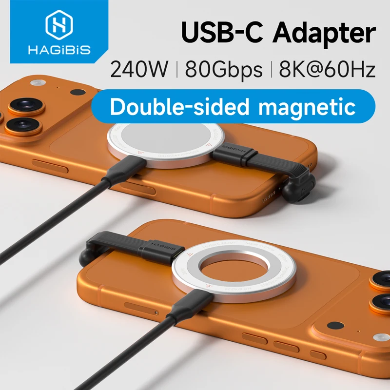 Hagibis Magnetic Adapter Ring for Phone and Tablet Charging Port Type-C Plug Conventer 240W Cable for iPhone 17 Pro iPad Magsafe
Hagibis Magnetic Adapter Ring for Phone and Tablet Charging Port Type-C Plug Conventer 240W Cable for iPhone 17 Pro iPad Magsafe