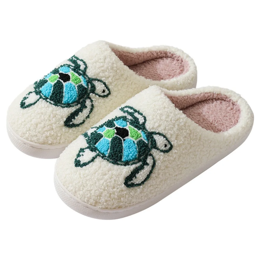New Silent Warm Slippers Soft Turtle Embroidery Winter Slippers Casual Thick-Soled Fluffy Slippers Unisex
New Silent Warm Slippers Soft Turtle Embroidery Winter Slippers Casual Thick-Soled Fluffy Slippers Unisex