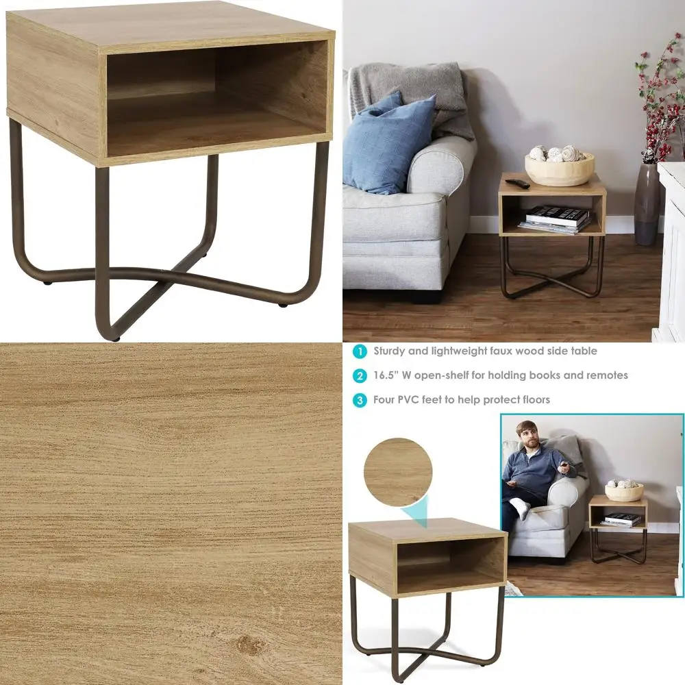 Industrial Style Nightstand with Open Shelf and Powder-Coated Steel Base, Brown, 19.75-Inch Height
Industrial Style Nightstand with Open Shelf and Powder-Coated Steel Base, Brown, 19.75-Inch Height