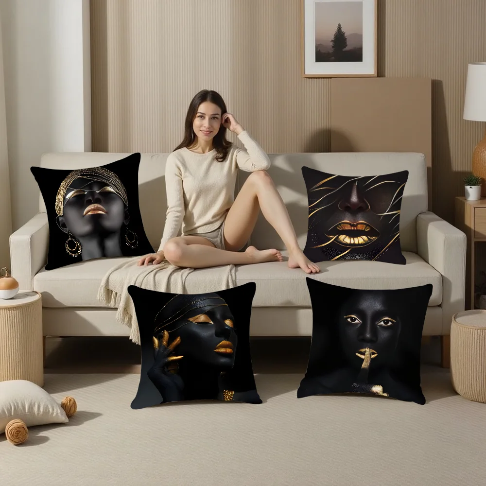 Black Gold African Lady Woman Style Pillow Case Plush Fabric Soft Pillowcase Double Sided Print Cushion Cover Household Gifts
Black Gold African Lady Woman Style Pillow Case Plush Fabric Soft Pillowcase Double Sided Print Cushion Cover Household Gifts