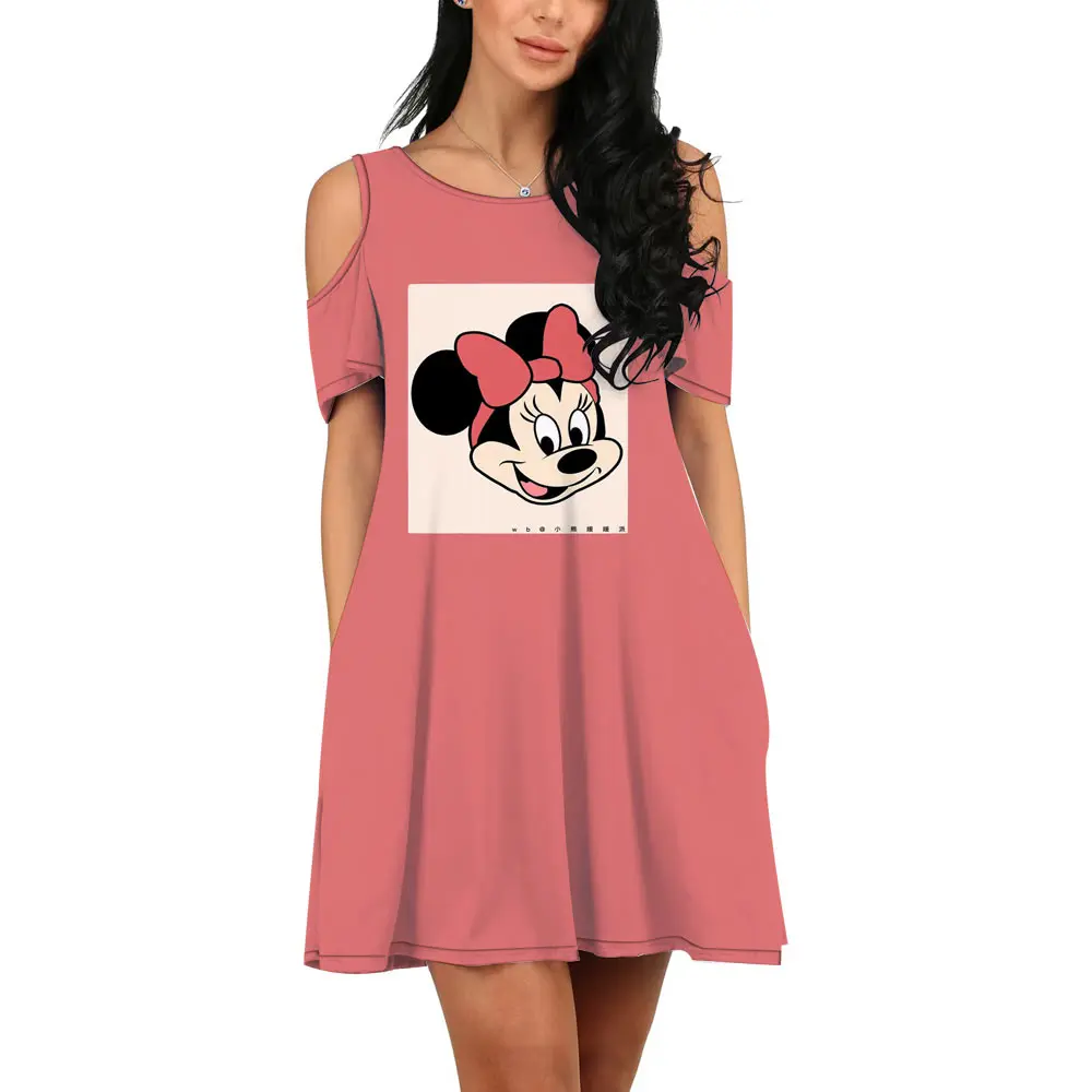 2022 Streetwear Summer New Arrivals Disney Brand Cute Minnie Mouse Anime Ladies Casual O Neck 3D Print Sexy Off Shoulder Dress
2022 Streetwear Summer New Arrivals Disney Brand Cute Minnie Mouse Anime Ladies Casual O Neck 3D Print Sexy Off Shoulder Dress