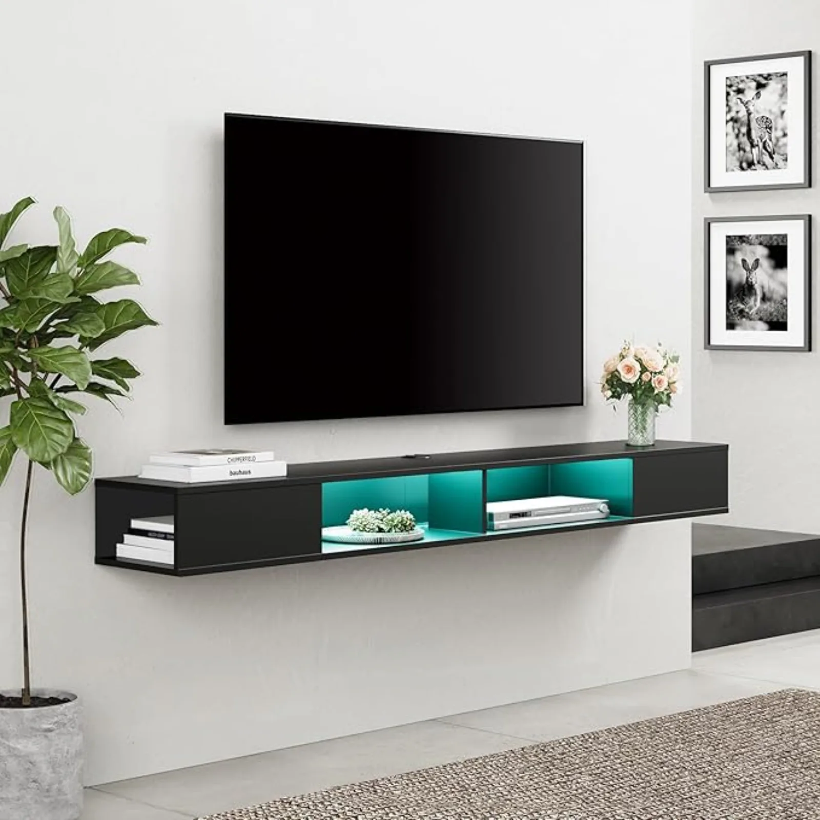 loating Entertainment Center or 80 Inch TV,TV Stand Wall Mounted with LED Light, loating TV Shel Under TV or Living Room, Bedroo
loating Entertainment Center or 80 Inch TV,TV Stand Wall Mounted with LED Light, loating TV Shel Under TV or Living Room, Bedroo