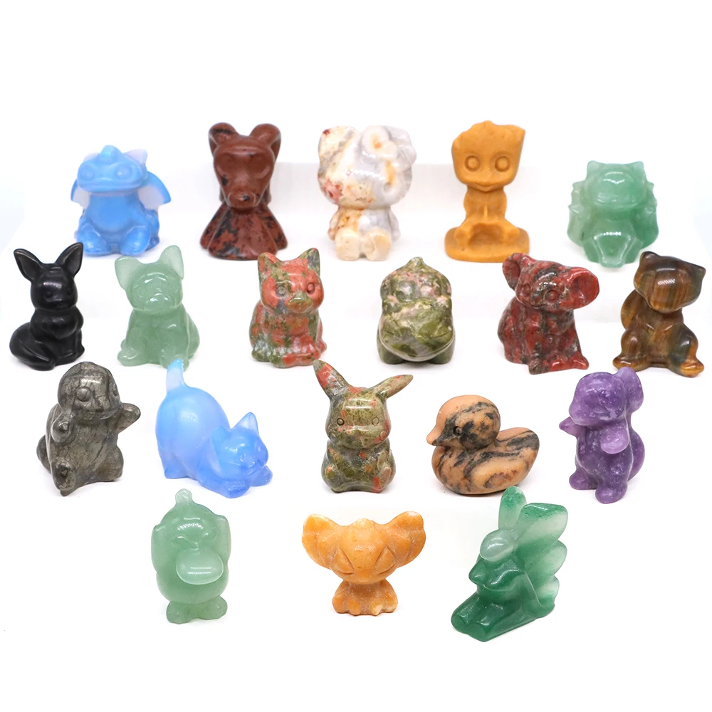 Natural Crystal Rose Quartz Amethyst Obsidian Cartoon Animals Stone Crafts Gems Small Ornament Home Decor Xmas Supplies Present
Natural Crystal Rose Quartz Amethyst Obsidian Cartoon Animals Stone Crafts Gems Small Ornament Home Decor Xmas Supplies Present