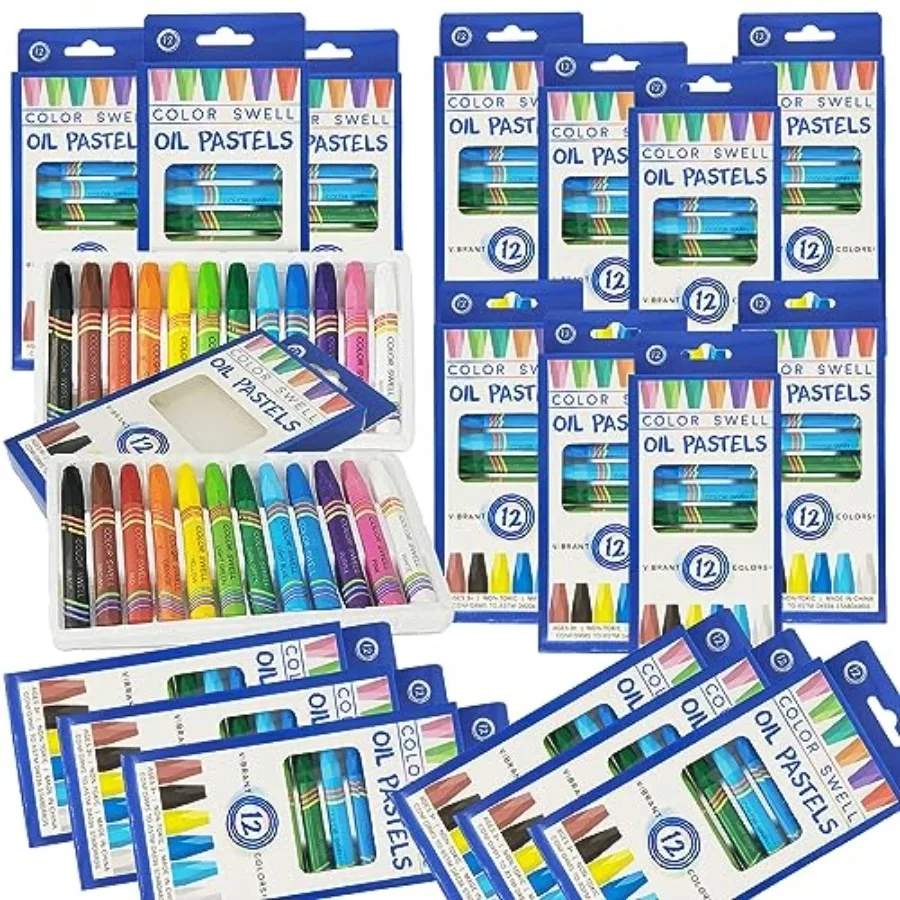 Bulk Oil Pastels - 18 Packs with 12 Colors per Pack 216 Total Colors - Ideal for Professional Art Studios Classroom Art Project
Bulk Oil Pastels - 18 Packs with 12 Colors per Pack 216 Total Colors - Ideal for Professional Art Studios Classroom Art Project