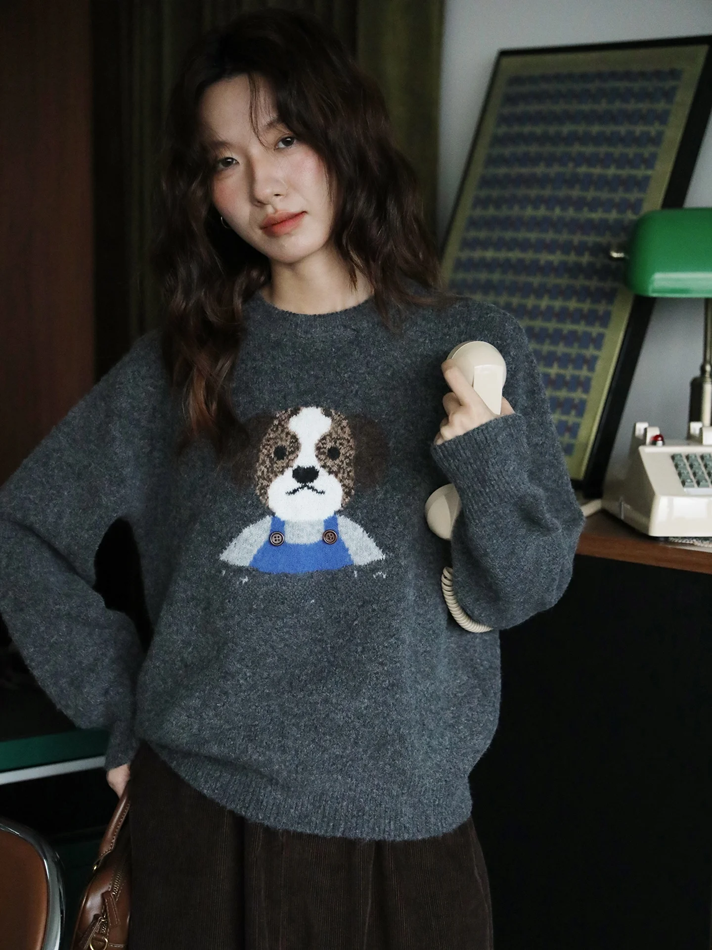 Autumn Winter ey Dog Pattern round Ne Knitted Sweater Women Loose Lazy Sle Soft Fluffy Trendy Tassel Upper Apparel
Autumn Winter ey Dog Pattern round Ne Knitted Sweater Women Loose Lazy Sle Soft Fluffy Trendy Tassel Upper Apparel