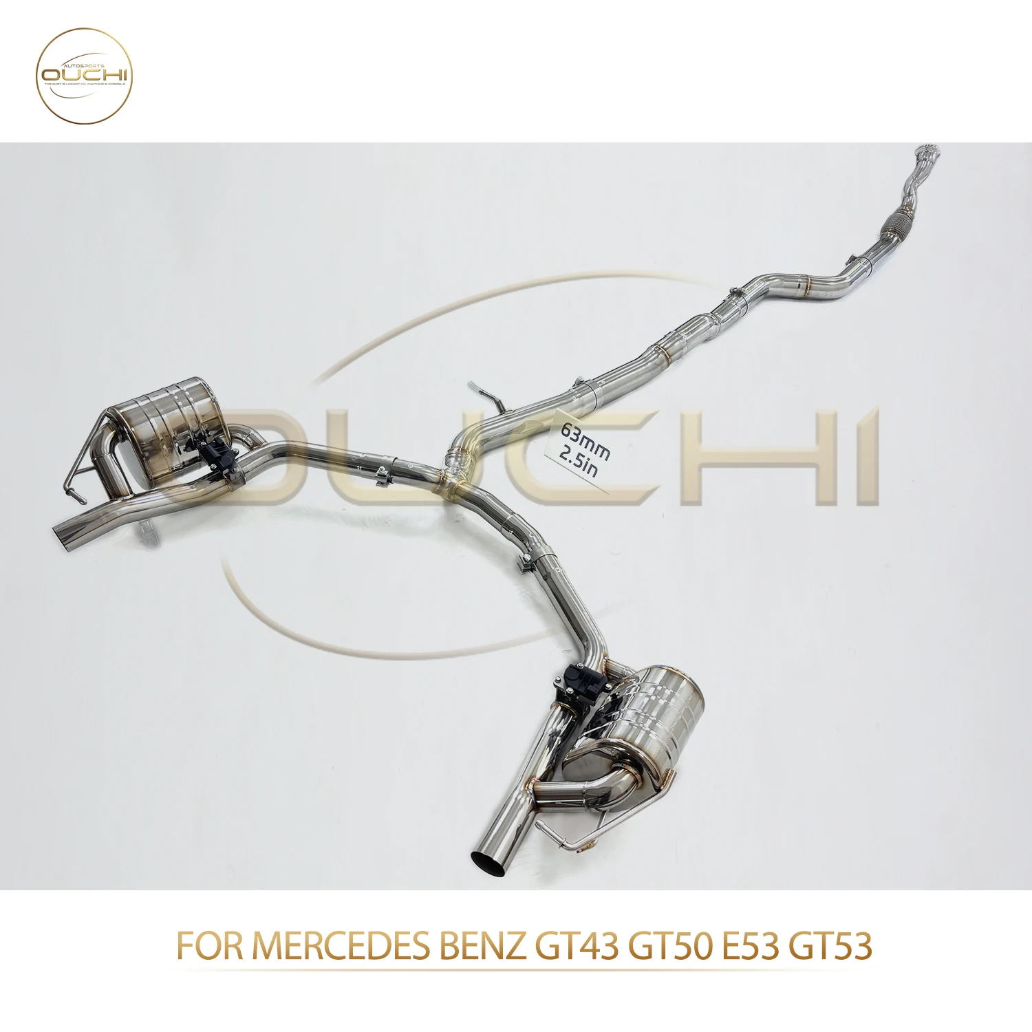 OUCHI for Mercedes benz GT43 GT50 E53 GT53 Valved Cat-Back Exhaust Stainless Steel Rear Muffler
OUCHI for Mercedes benz GT43 GT50 E53 GT53 Valved Cat-Back Exhaust Stainless Steel Rear Muffler