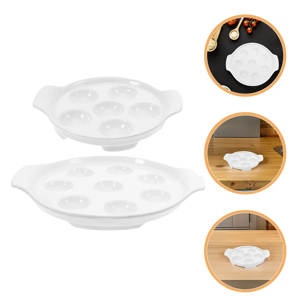 2Pcs French Style Escargot Serving Dish White Ceramic Baking Plate for Snails Footed Oven Safe Platter Elegance Dining Table
2Pcs French Style Escargot Serving Dish White Ceramic Baking Plate for Snails Footed Oven Safe Platter Elegance Dining Table