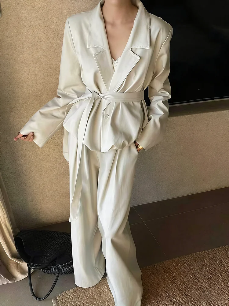 BJTZ 2026 Spring Summer Women Lapel Loose Jacket High Waist Wide Leg Pants Set Elegant Office Two Piece Outfits
BJTZ 2026 Spring Summer Women Lapel Loose Jacket High Waist Wide Leg Pants Set Elegant Office Two Piece Outfits