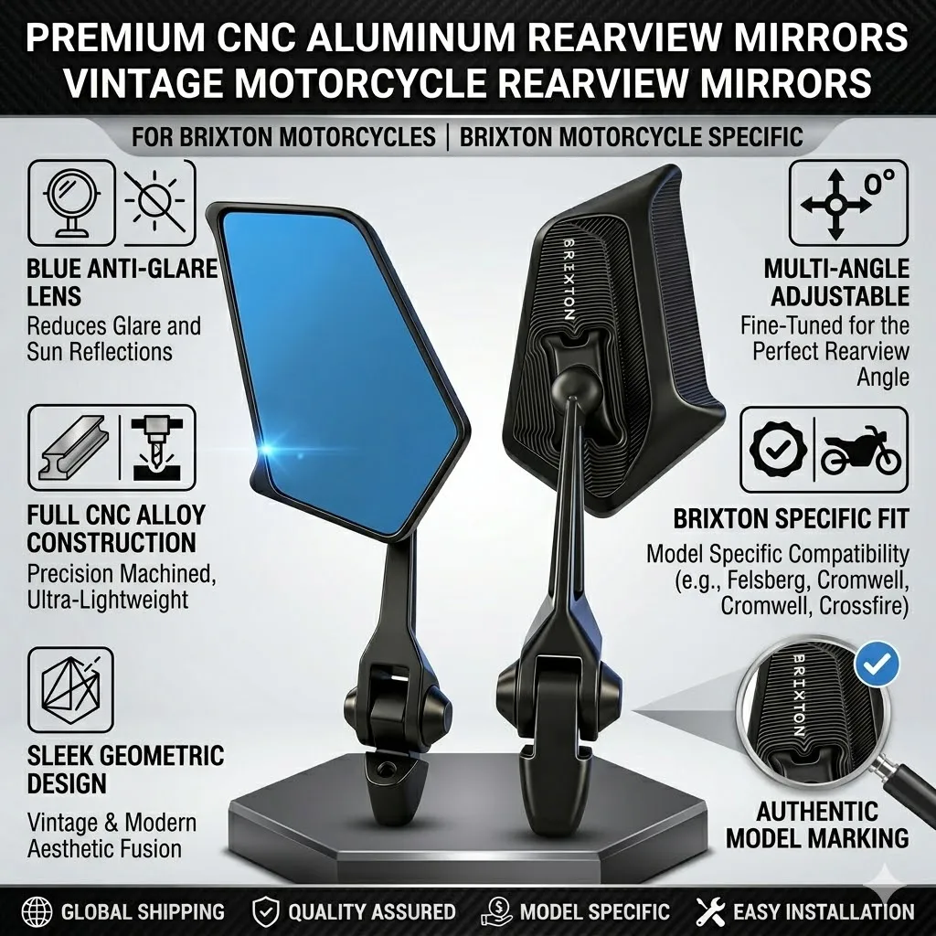 Universal CNC All-Aluminum Motorcycle Mirrors Adjustable Folding Side Mirror For BRIXTON Cromwell 1200 125 250 Crossfire 500
Universal CNC All-Aluminum Motorcycle Mirrors Adjustable Folding Side Mirror For BRIXTON Cromwell 1200 125 250 Crossfire 500