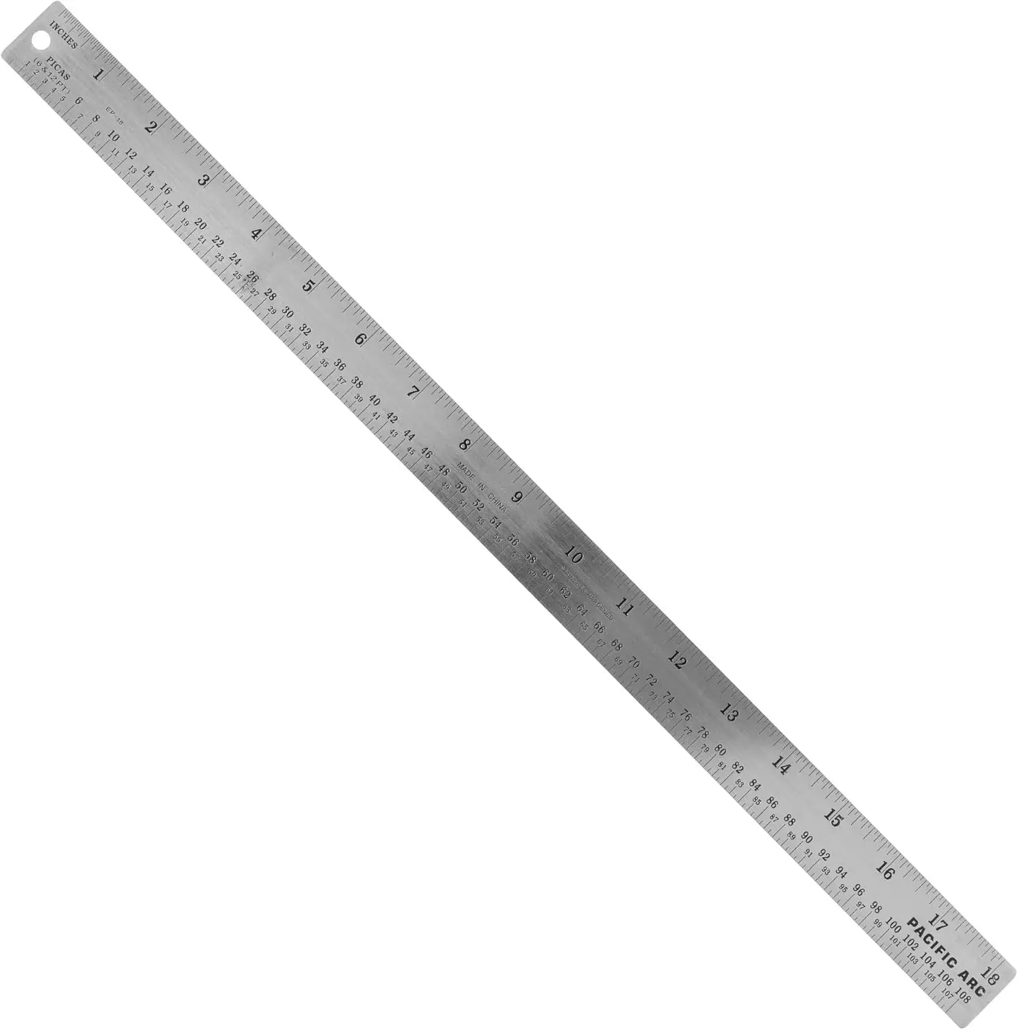 Stainless Steel Ruler with Inch and Pica Measurements, 18 Inches Rubber Backed for Drafting
Stainless Steel Ruler with Inch and Pica Measurements, 18 Inches Rubber Backed for Drafting
