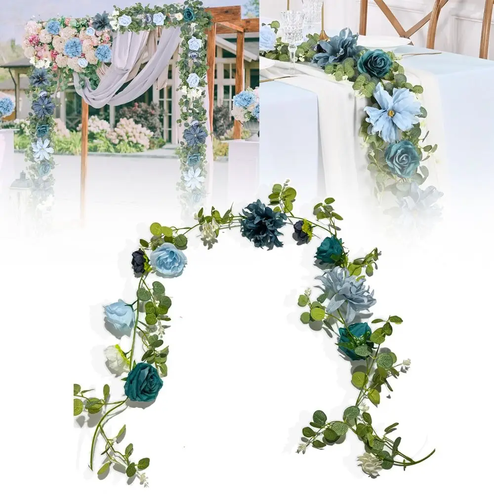 Blue Artificial Rose Flower Vine Silk Dahlia Ornament Lifelike Eucalyptus Leaves Photo Props Accessories Plant Wall 
Blue Artificial Rose Flower Vine Silk Dahlia Ornament Lifelike Eucalyptus Leaves Photo Props Accessories Plant Wall